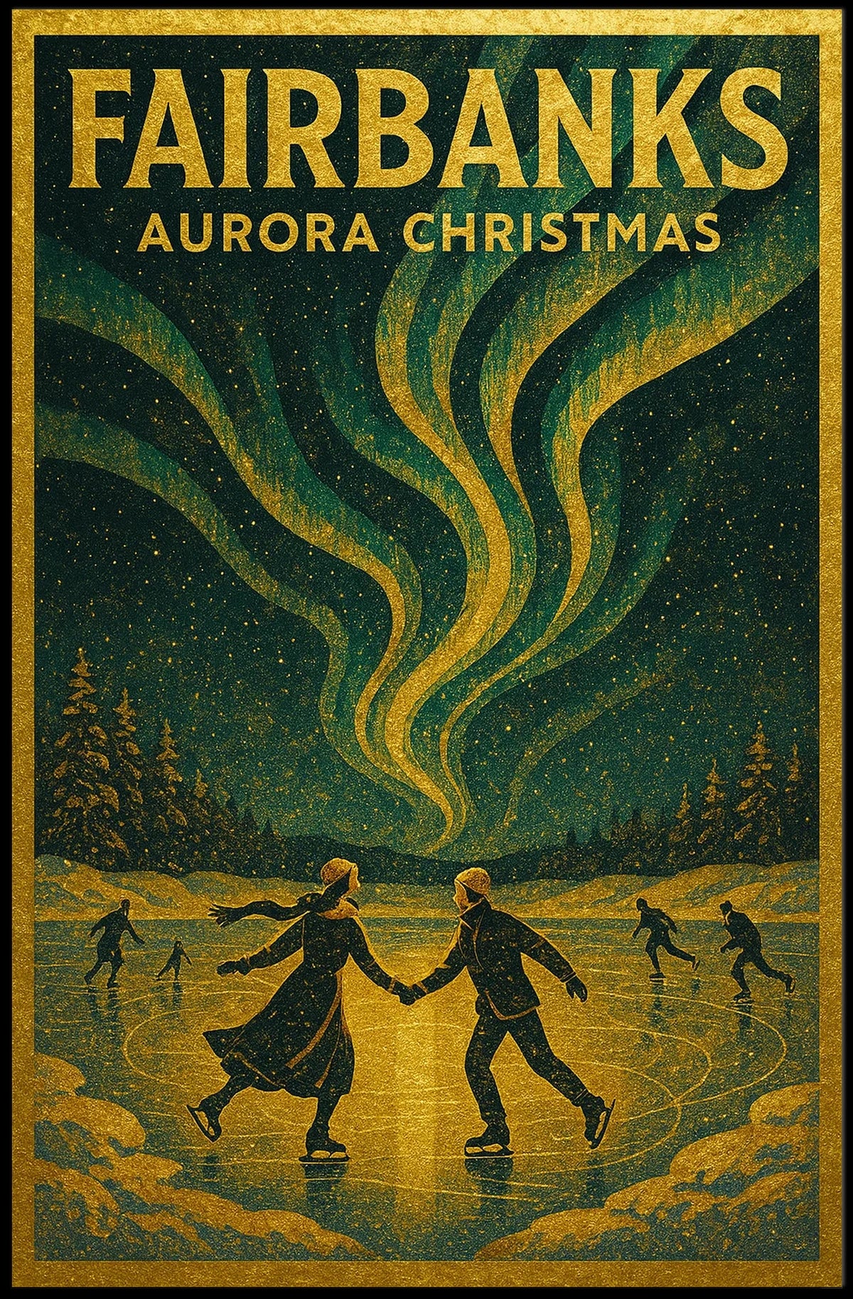 Fairbanks Aurora Scene Poster