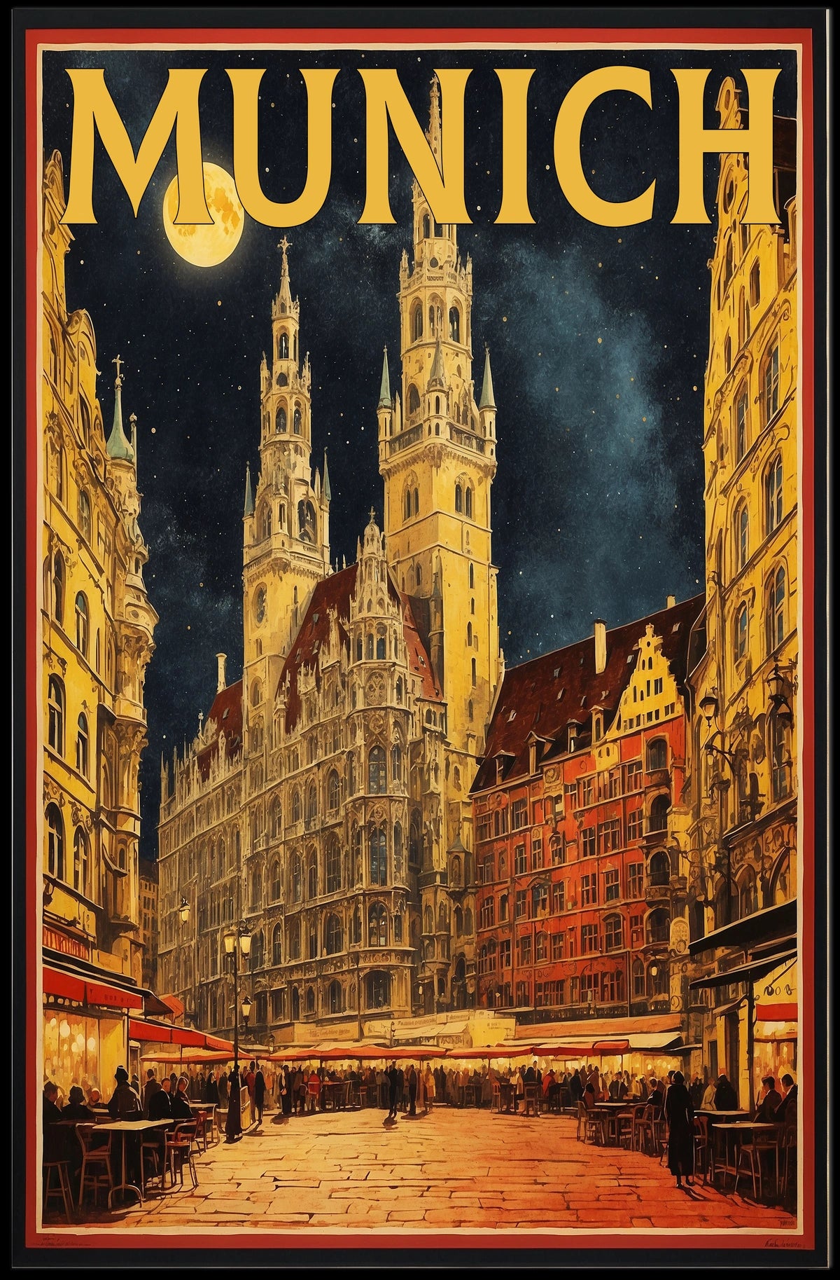 Munich Nightscape Poster