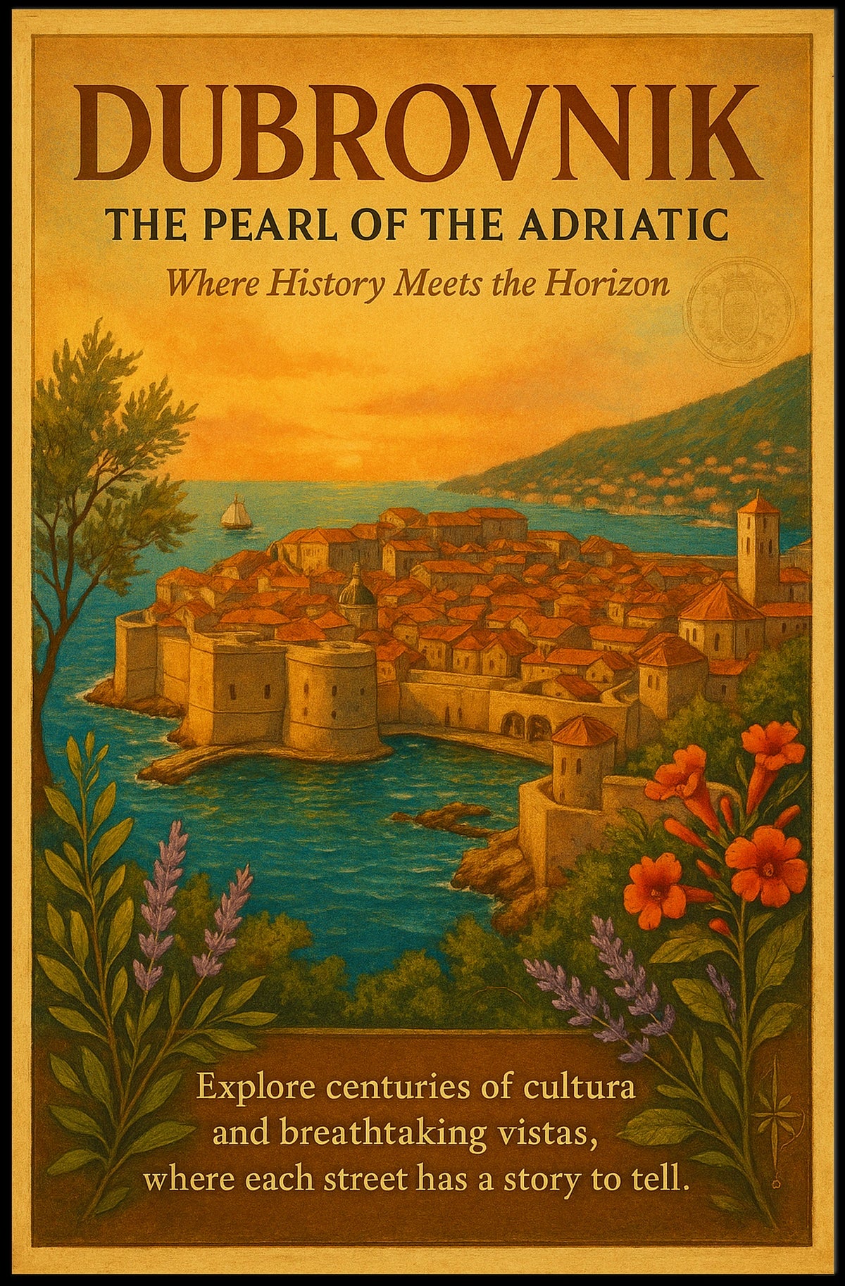 Dubrovnik The Pearl Of The Adriatic Poster
