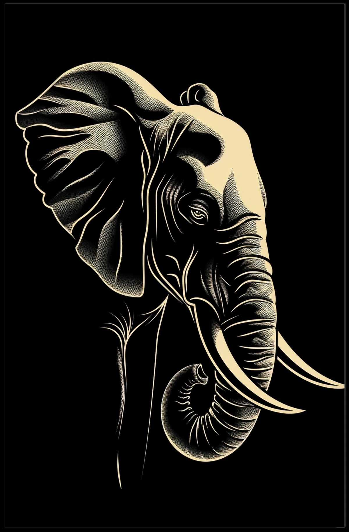 Majestic Elephant Illustration Poster