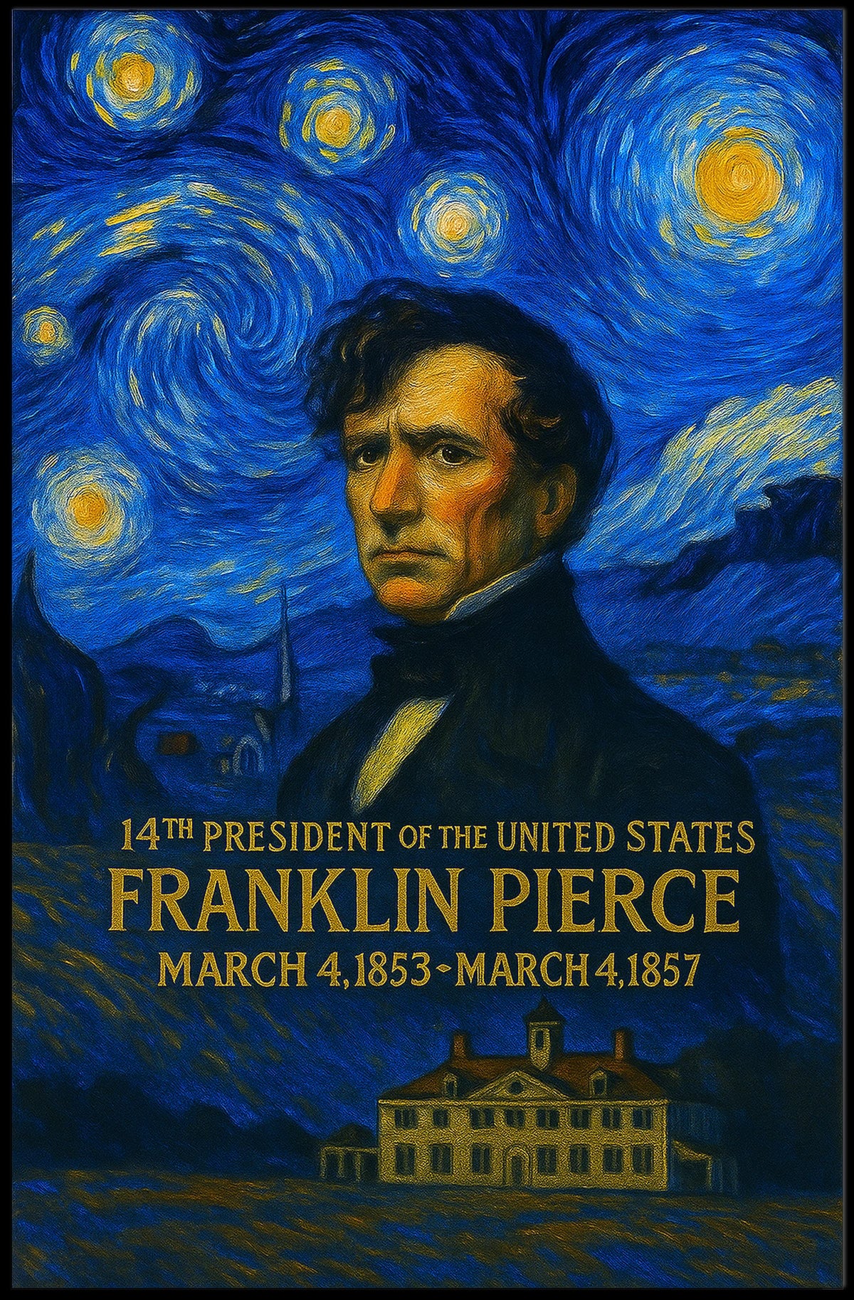 Franklin Pierce 14th President of the United States Presidential Masterpiece Series Poster