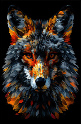 Vibrant Wolf Portrait Poster