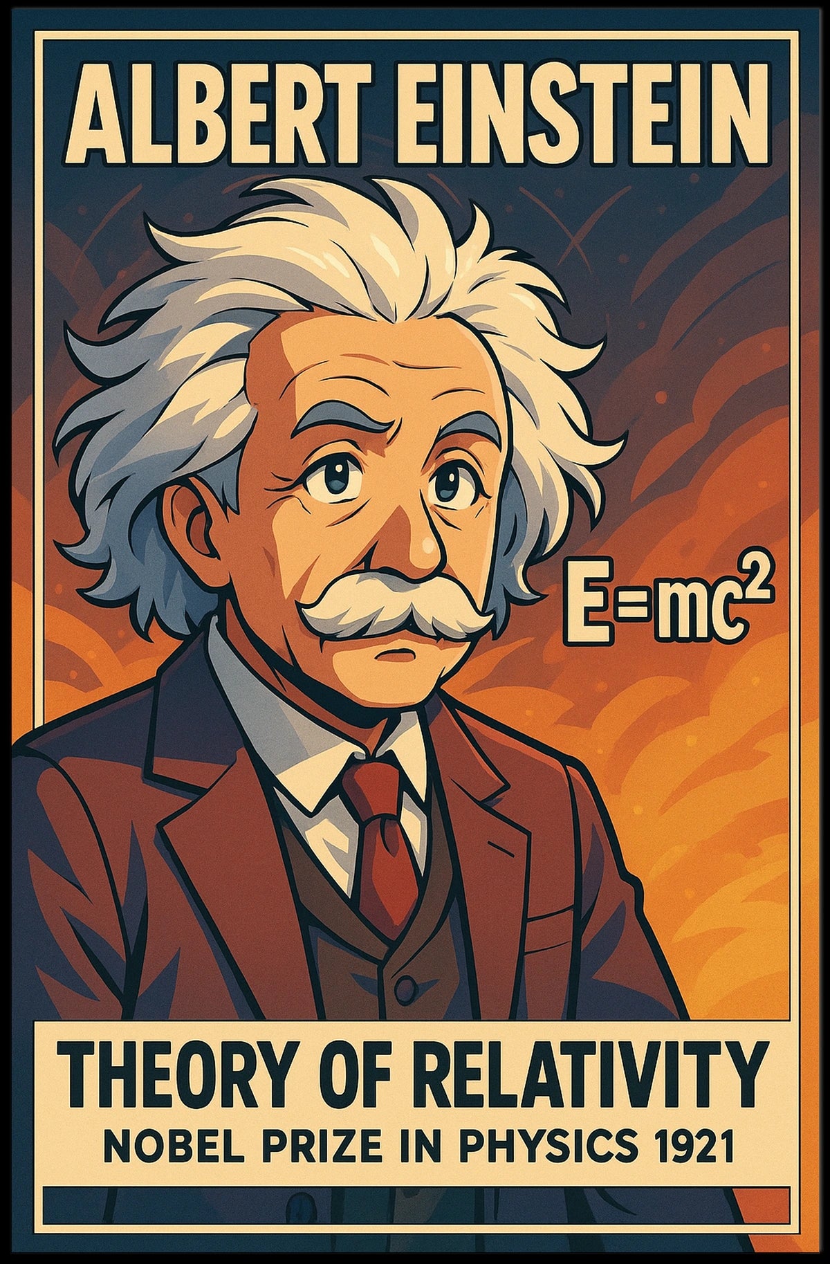 Albert Einstein Relativity Vintage Scholar Poster