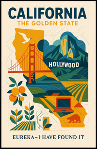 California Icons and Industry: Vintage Travel Poster