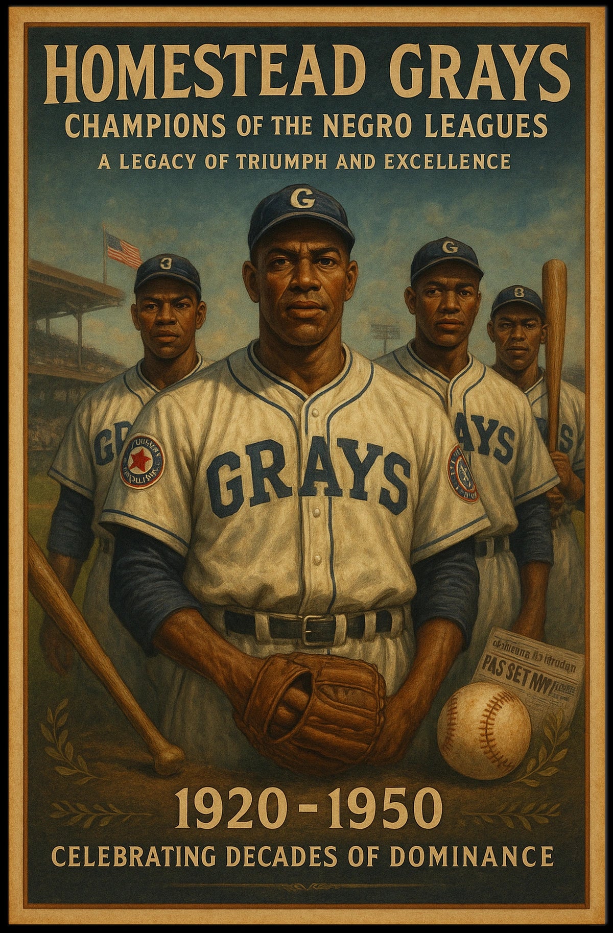 Homestead Grays Champions of the Negro Leagues Poster