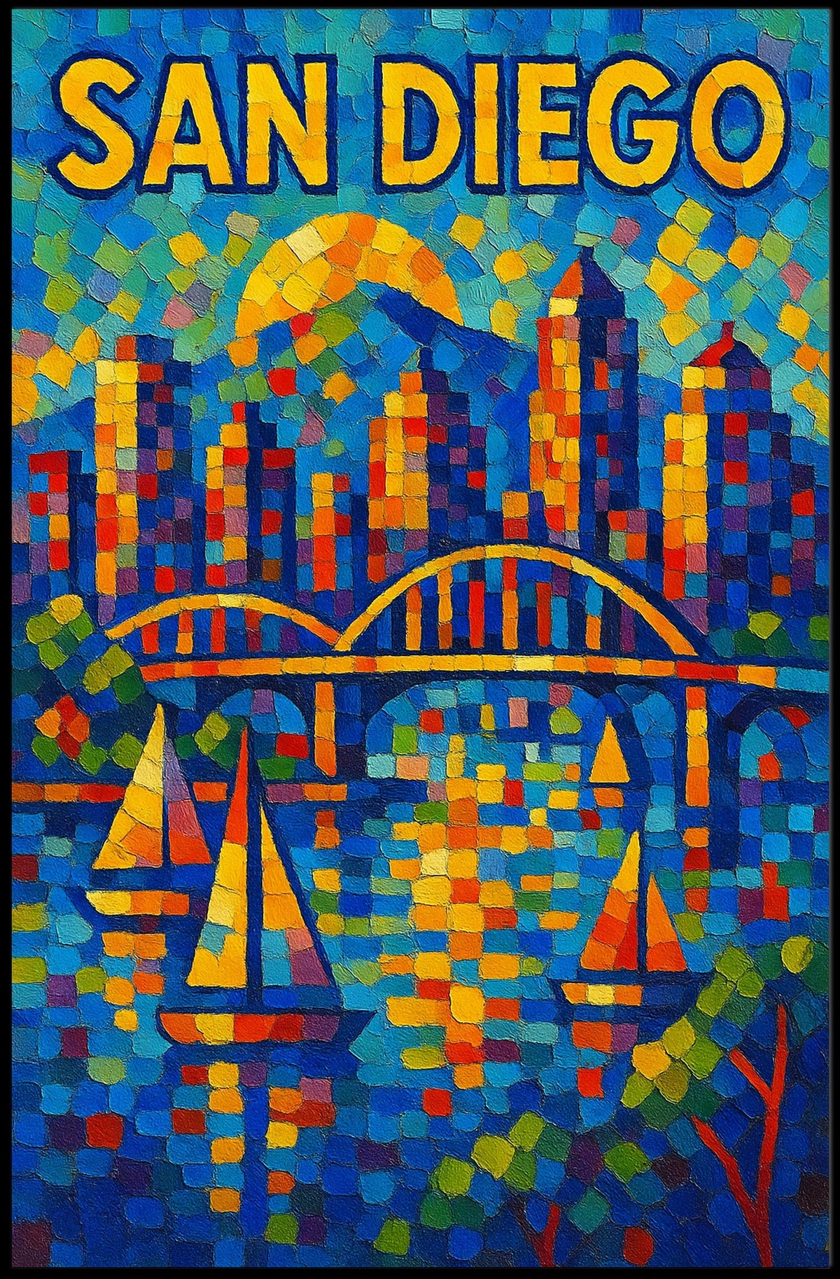 San Diego Skyline Poster