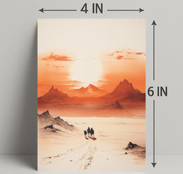 Desert Journey At Sunset Poster
