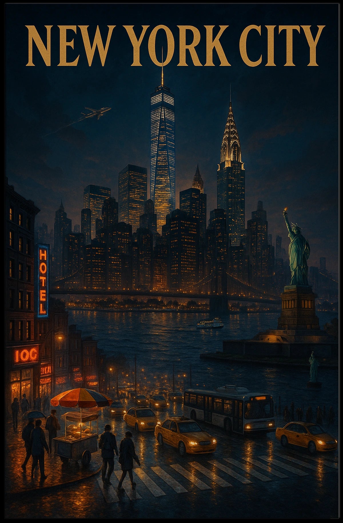 New York City Nightscape Poster