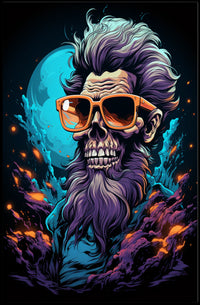 Skeleton with Purple Beard Fantasy Poster