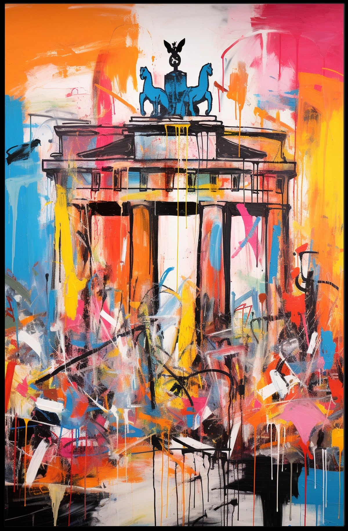 Vibrant Berlin Landmark Art Print Abstract, Artistic Poster