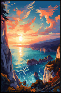 Coastal Sunset Serenity Poster