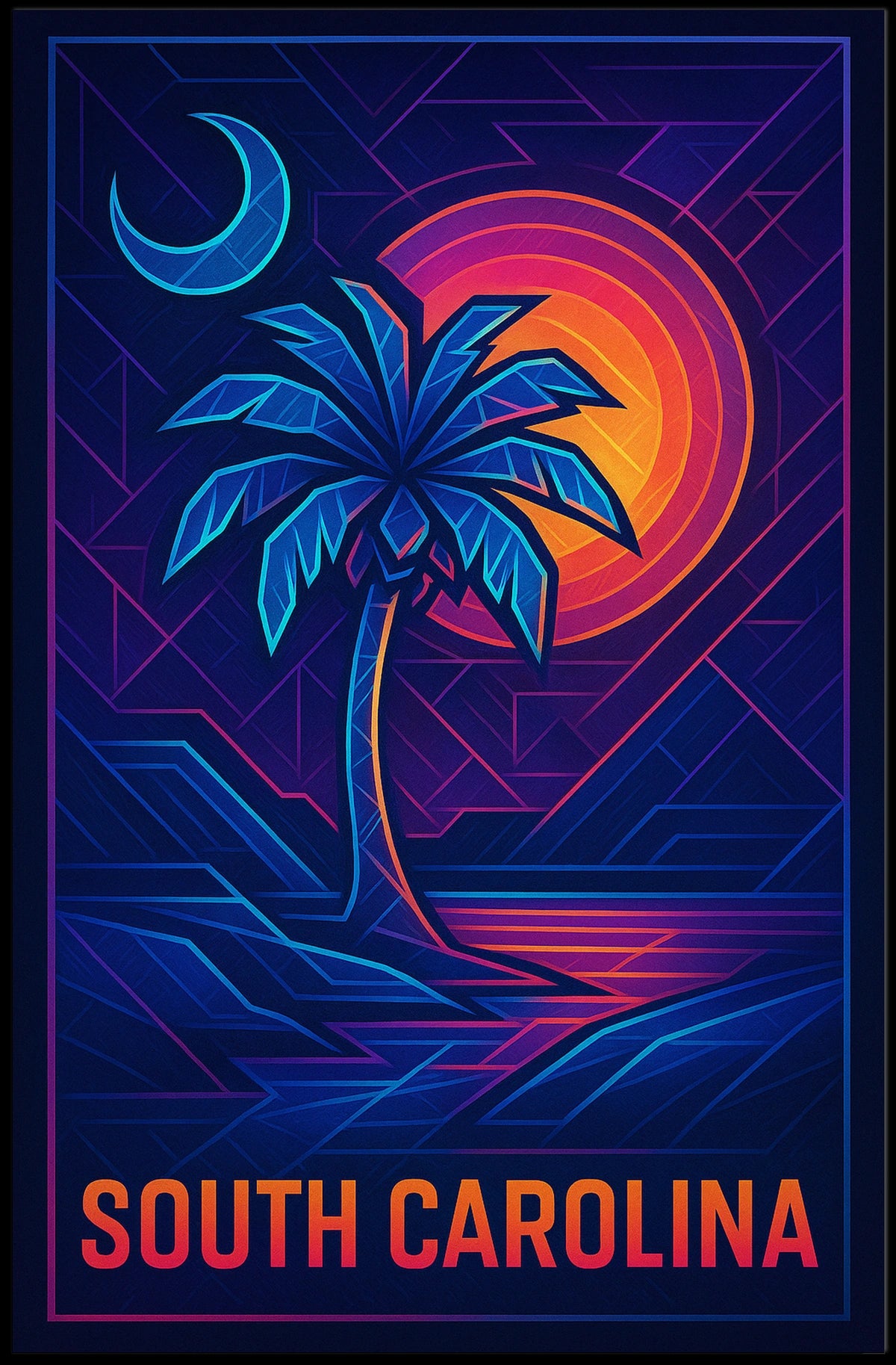 South Carolina Vibrant Landscape Poster