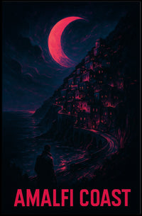 Amalfi Coast Enigmatic Nightscape Poster For Wall Art