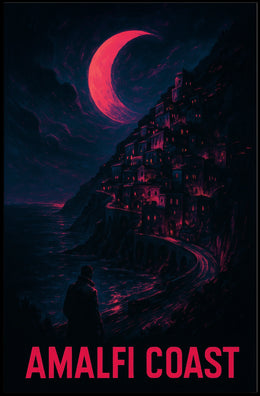 Amalfi Coast Enigmatic Nightscape Poster For Wall Art