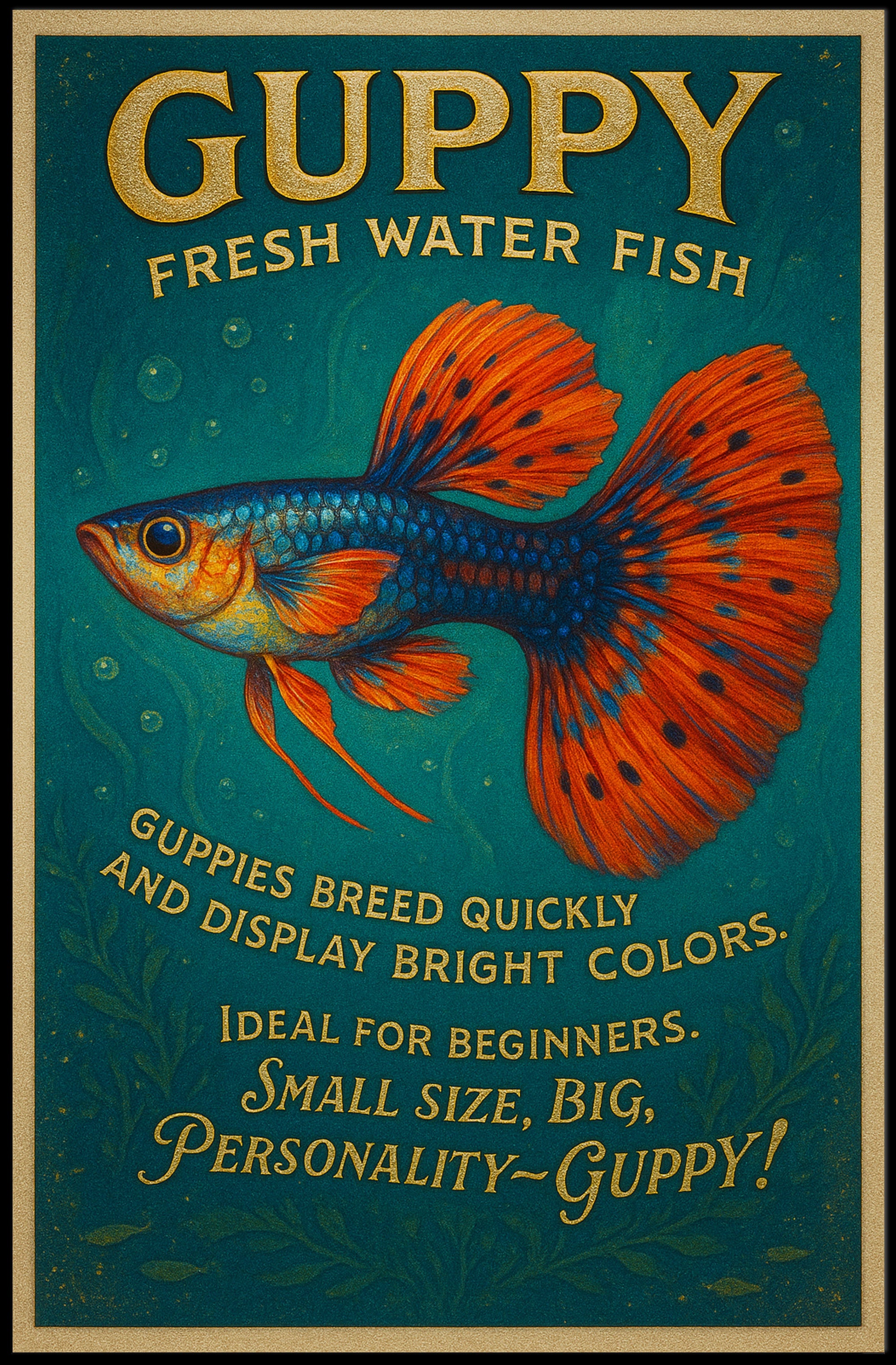 Guppy Fresh Water Fish Poster