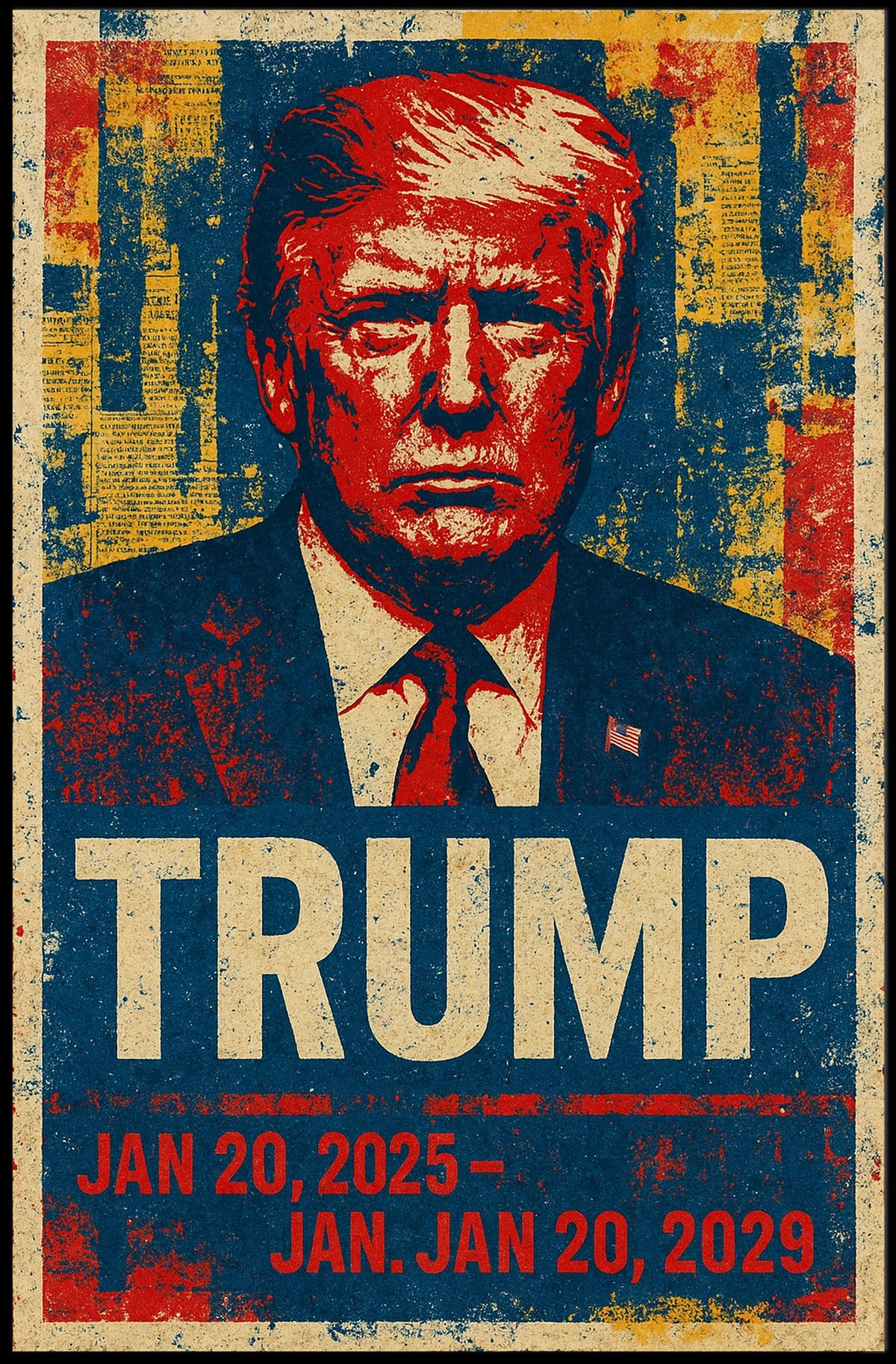 Donald Trump 47th President of the United States Street Art Mashup Poster
