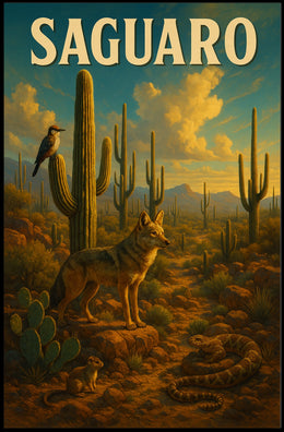 Saguaro Desert Wildlife Poster