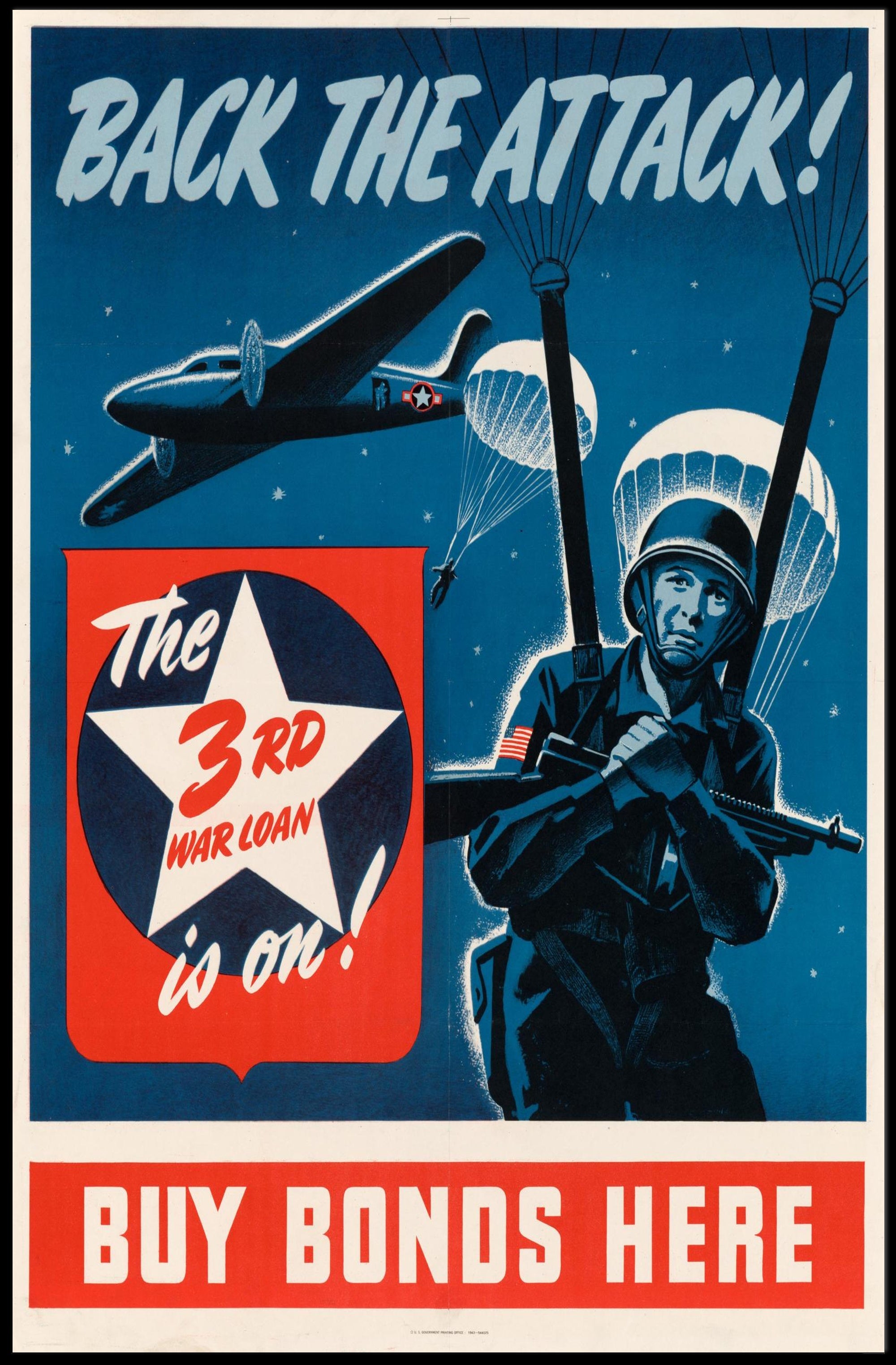 Back the Attack! Buy War Bonds Poster PosterGoat