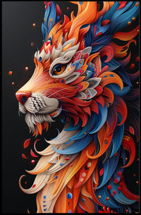 Vibrant Lion Art Poster