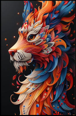 Vibrant Lion Art Poster