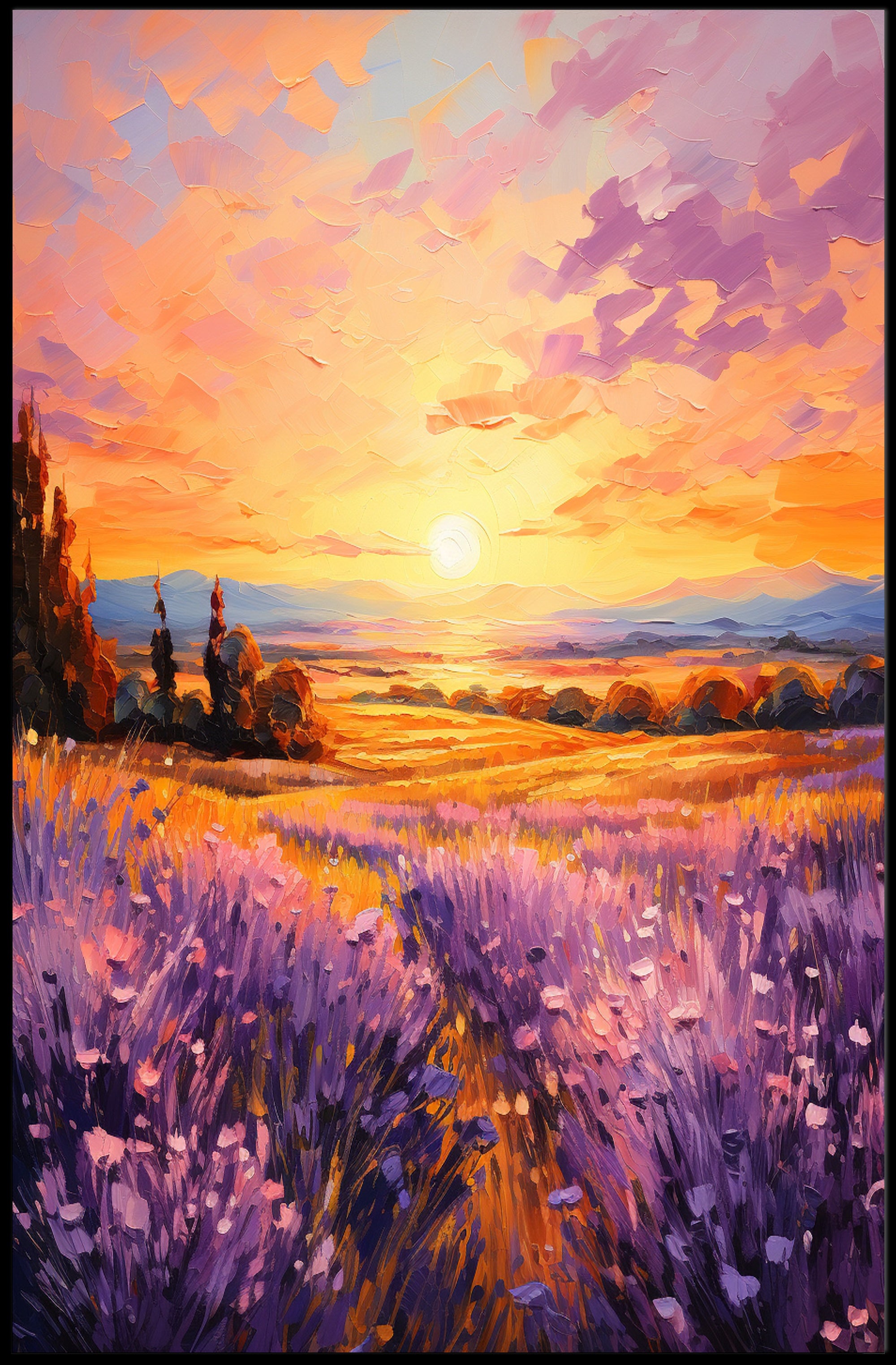 Lavender Sunset Poster