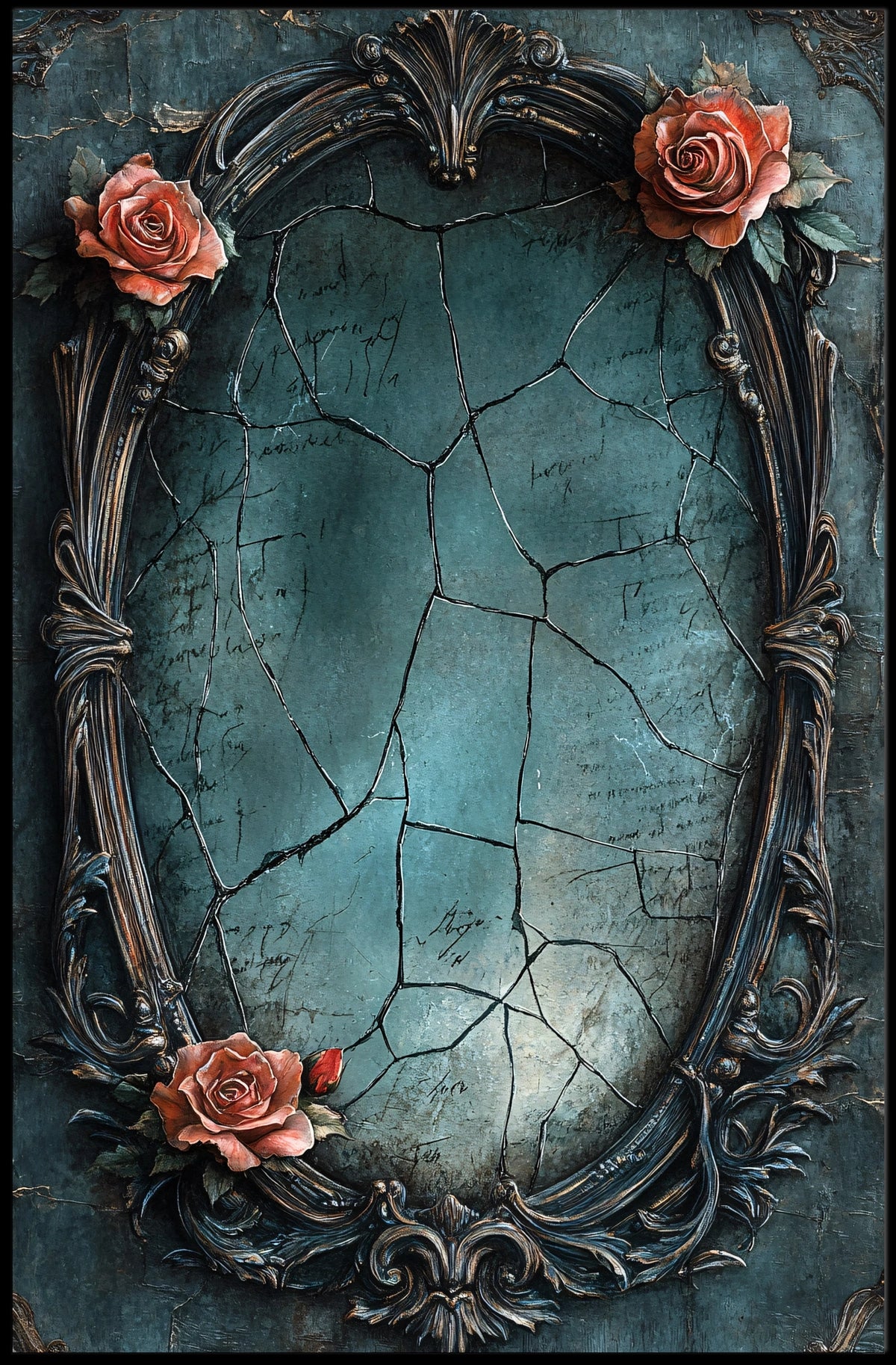 Ornate Vintage Beauty & Decay Art Print Abstract Poster