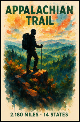 Appalachian Trail Watercolor Adventure Poster Print