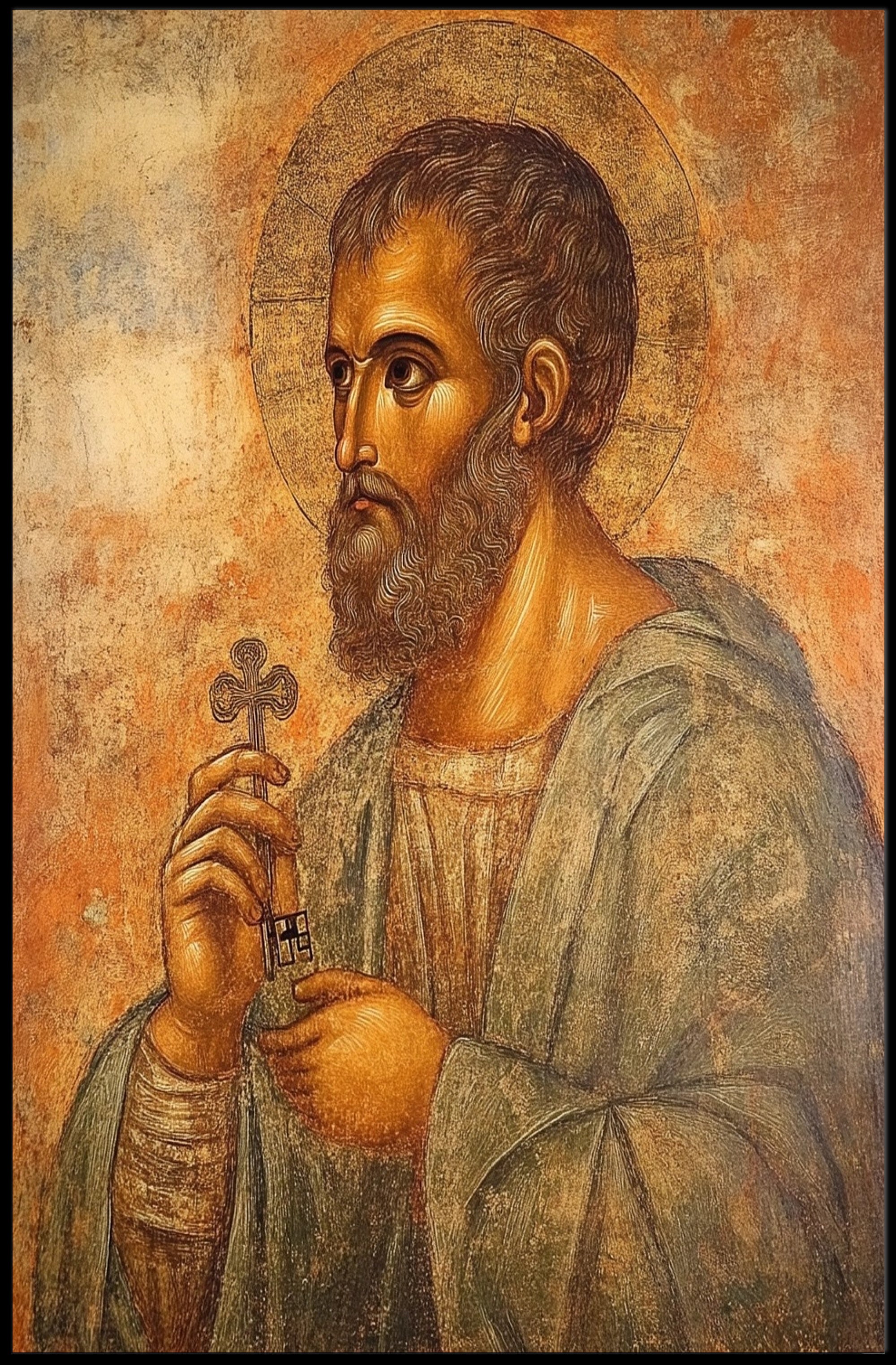 Religious Iconography Art: Byzantine Serenity Cultural Poster
