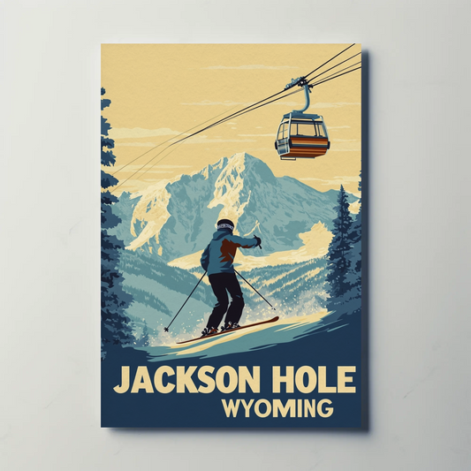 Jackson Hole Wyoming Vintage Poster