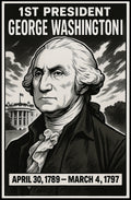 George Washington Portrait Artwork Archive Display Gallery Poster