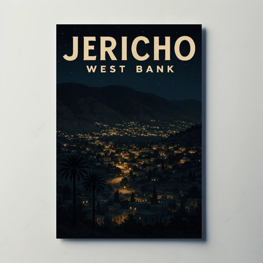 Jericho West Bank Night City Lights Poster Poster