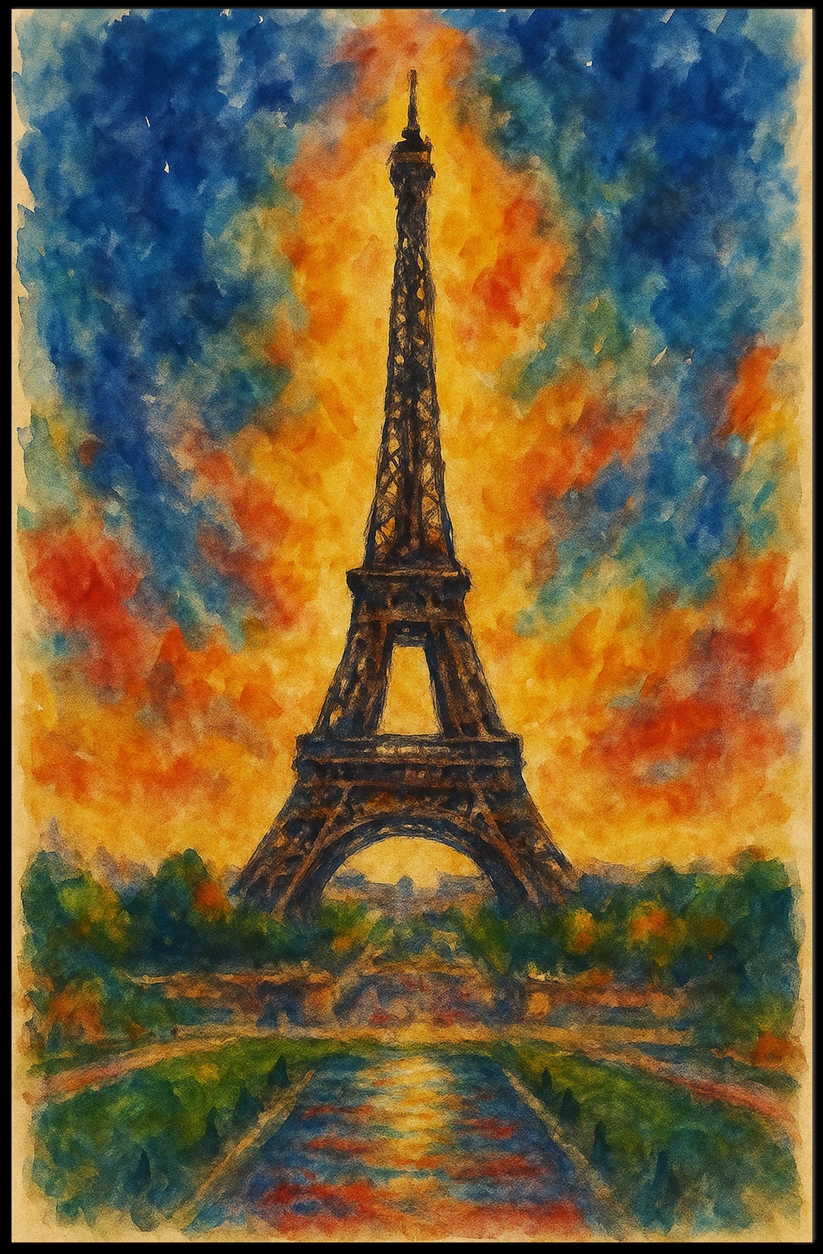 Eiffel Tower At Sunset Poster