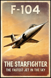 F-104 Starfighter The Fastest Jet Poster PosterGoat