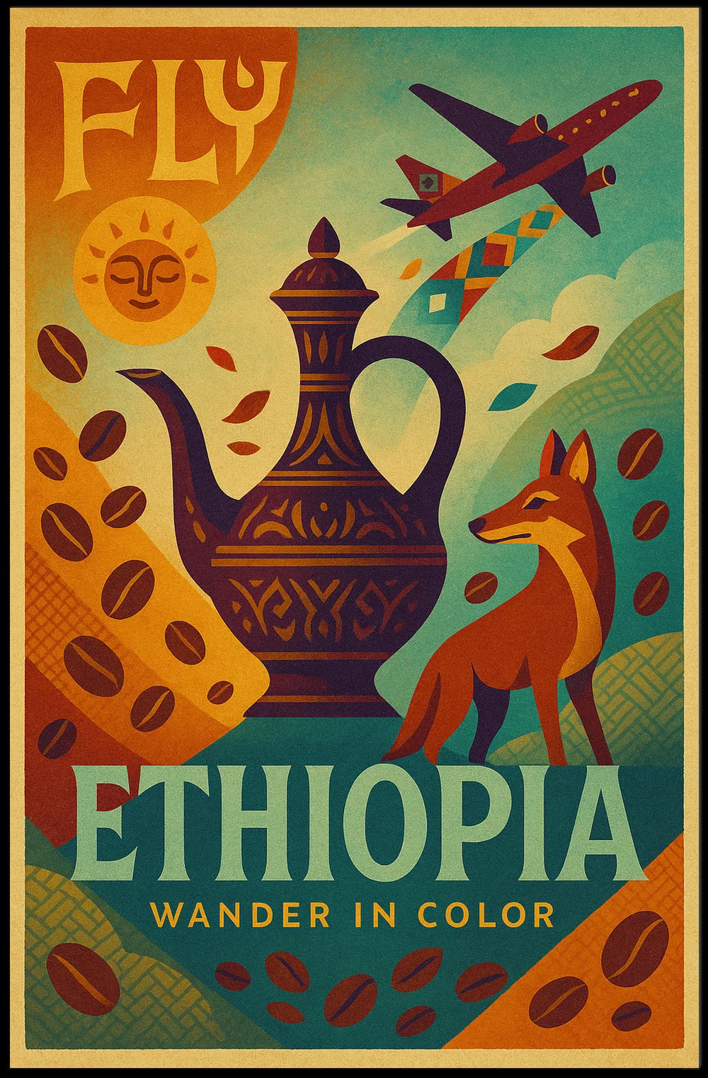 Ethiopian Cultural Journey Vintage Travel Poster PosterGoat