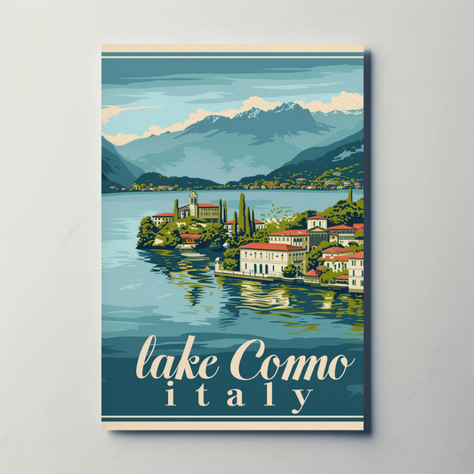 Lake Como Vintage Travel Poster - Italy