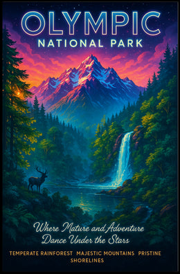 Olympic National Park Adventure Poster Print