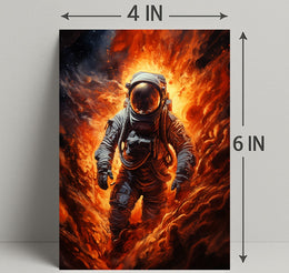 Astronaut In Flames Poster PosterGoat
