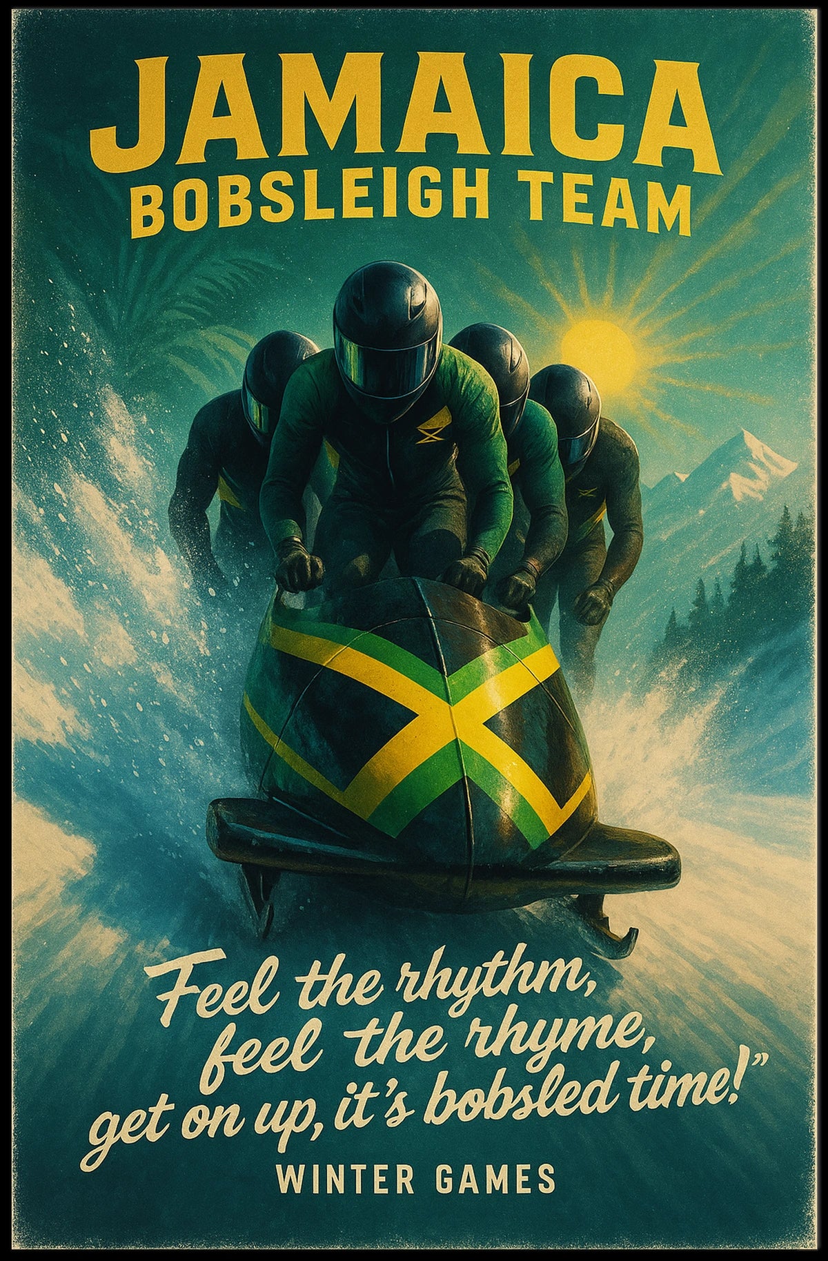 Jamaica Bobsleigh Team Winter Games Poster