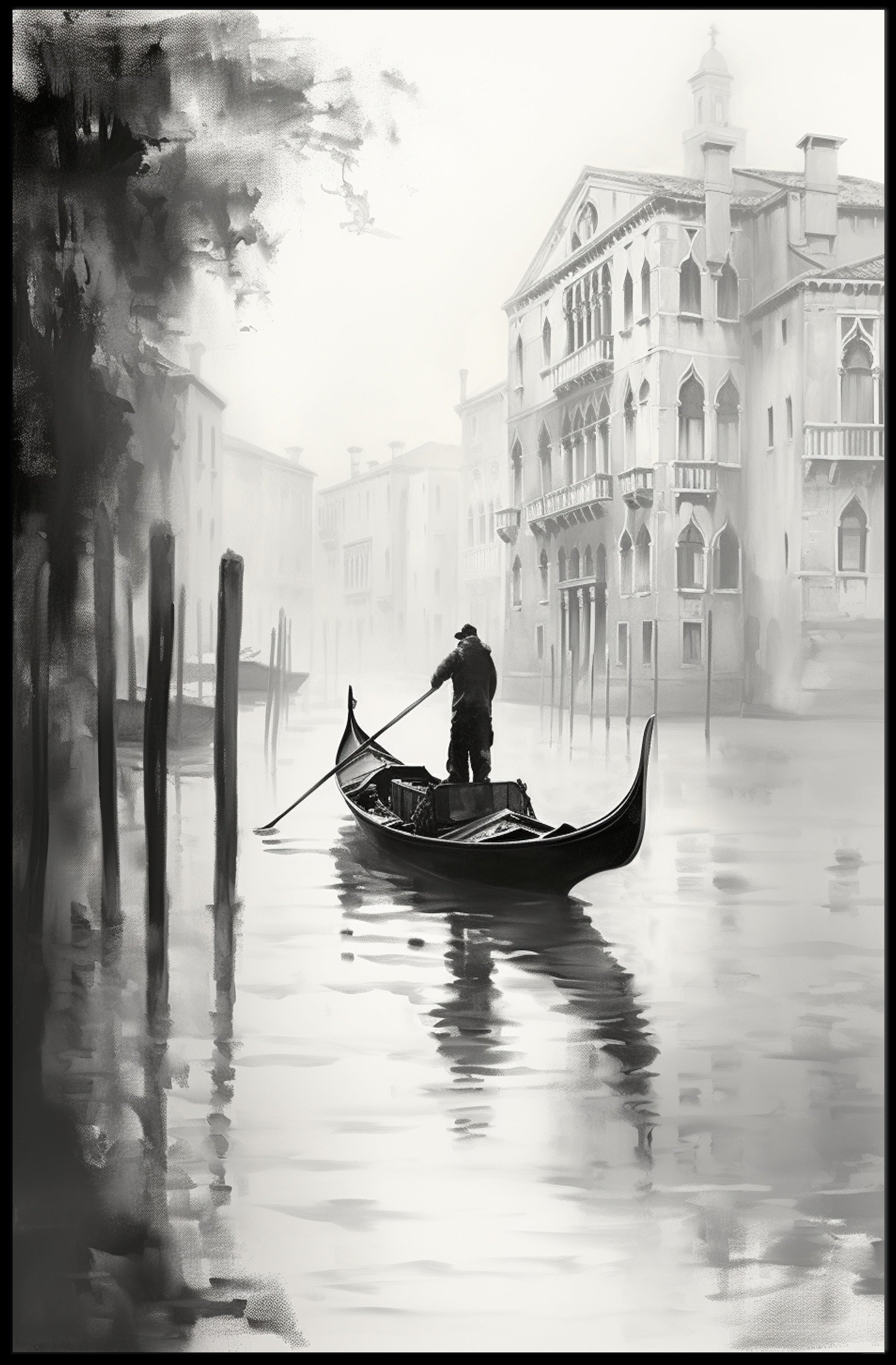 Gondola In The Mist Poster