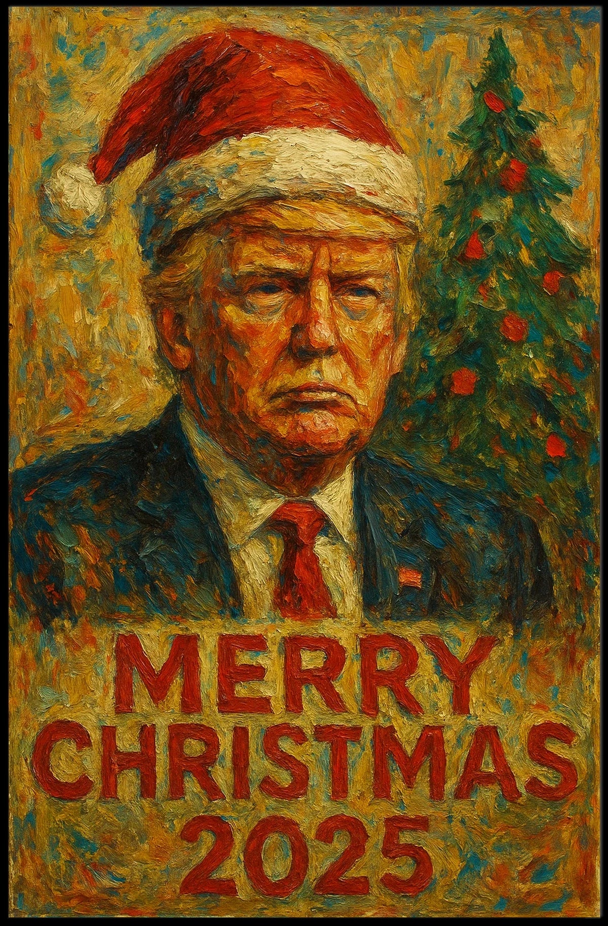 Futuristic Santa 2025 Adventure Christmas Poster