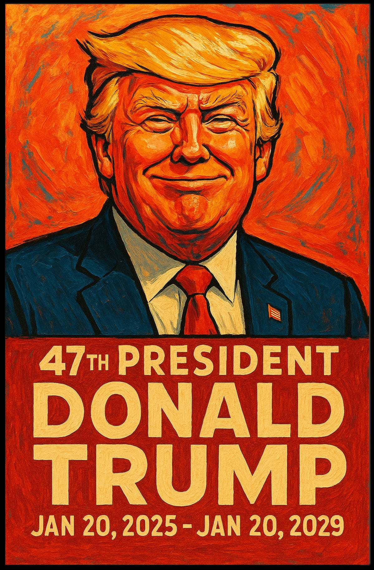 Donald Trump Visionary Orange Expressionism Patriot Poster