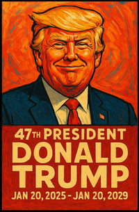 Donald Trump Visionary Orange Expressionism Patriot Poster