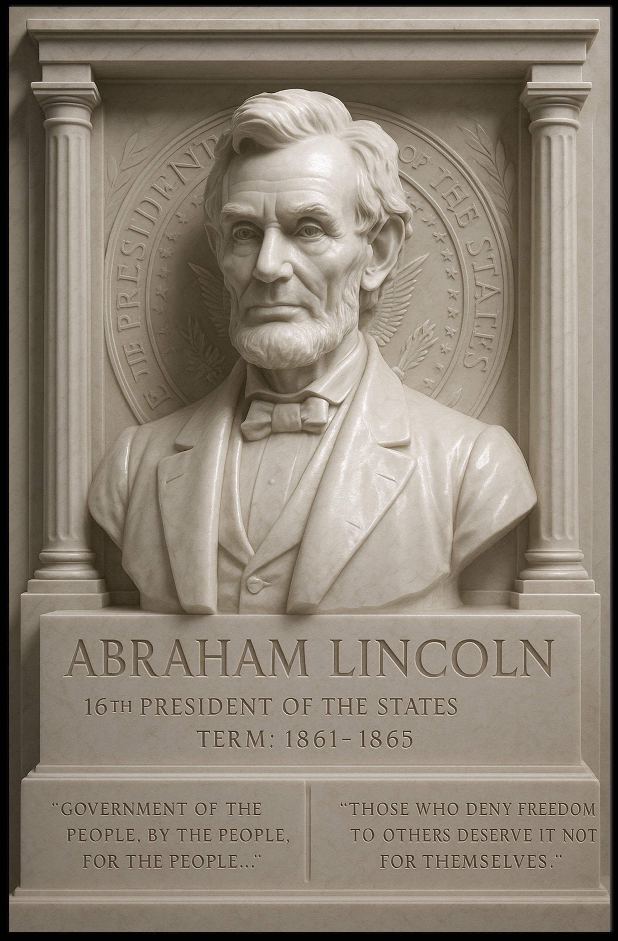 Abraham Lincoln Classical Sculpture Presidential Historical Poster