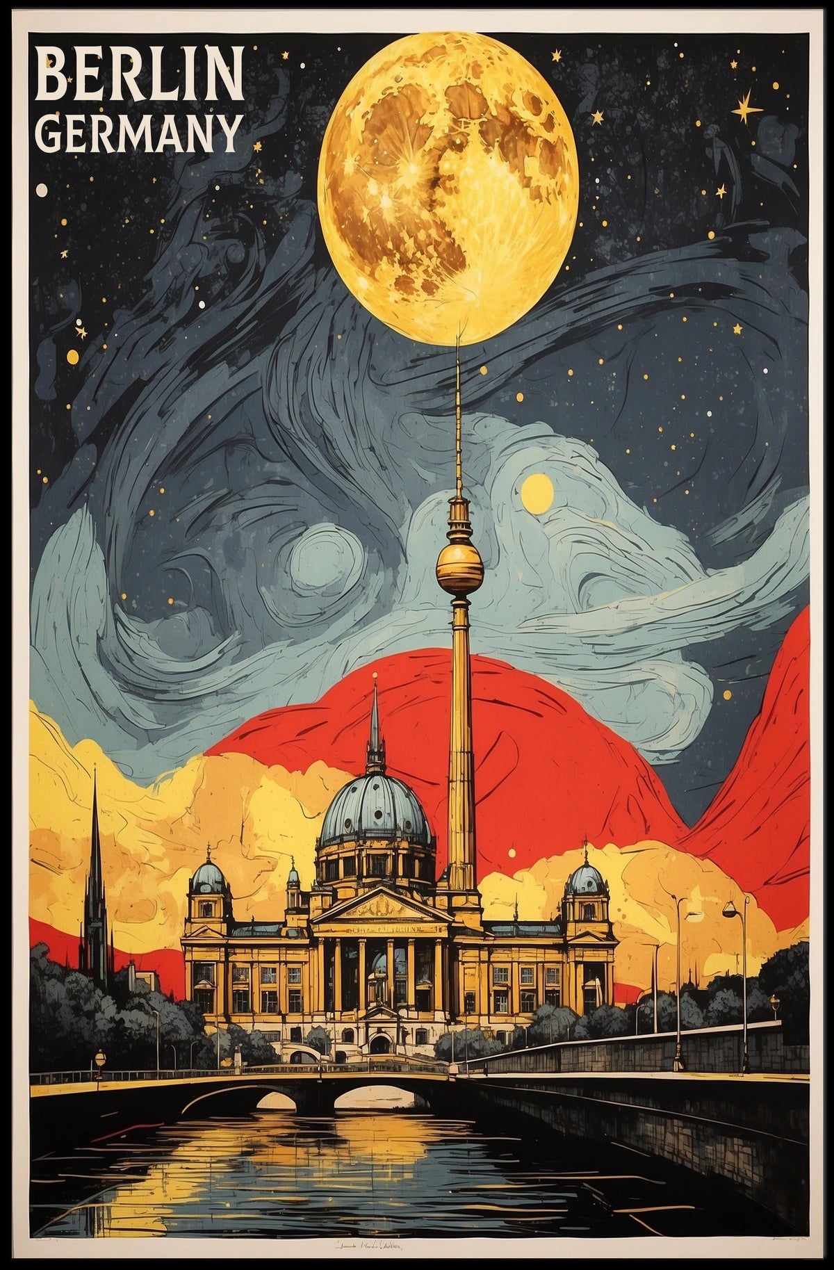 Berlin Nightscape Poster