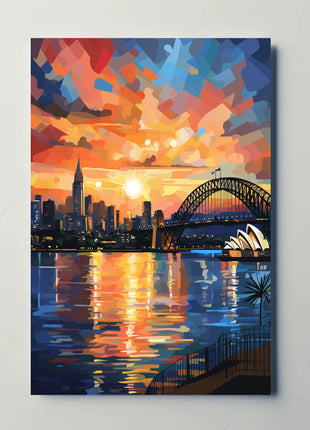 Sydney Sunset Over Iconic Landmarks Travel Poster