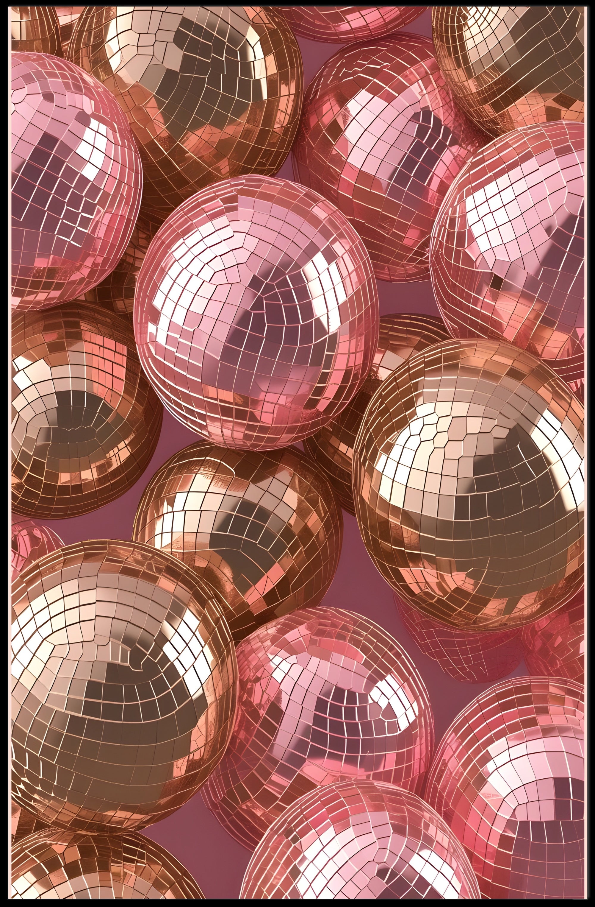 Glamorous Disco Balls Abstract Artistic Poster PosterGoat