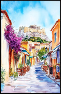 Greece Athens Acropolis Street View Poster