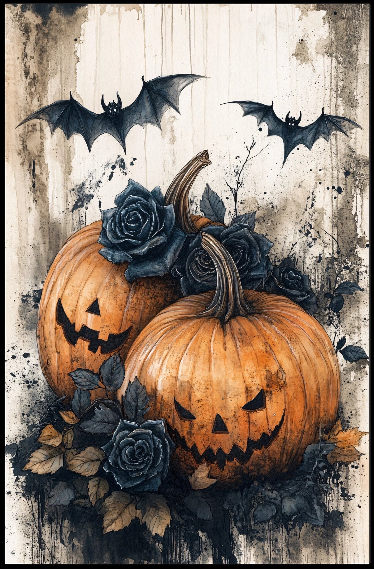 Halloween Gothic Jack-O'-Lanterns Artistic Poster