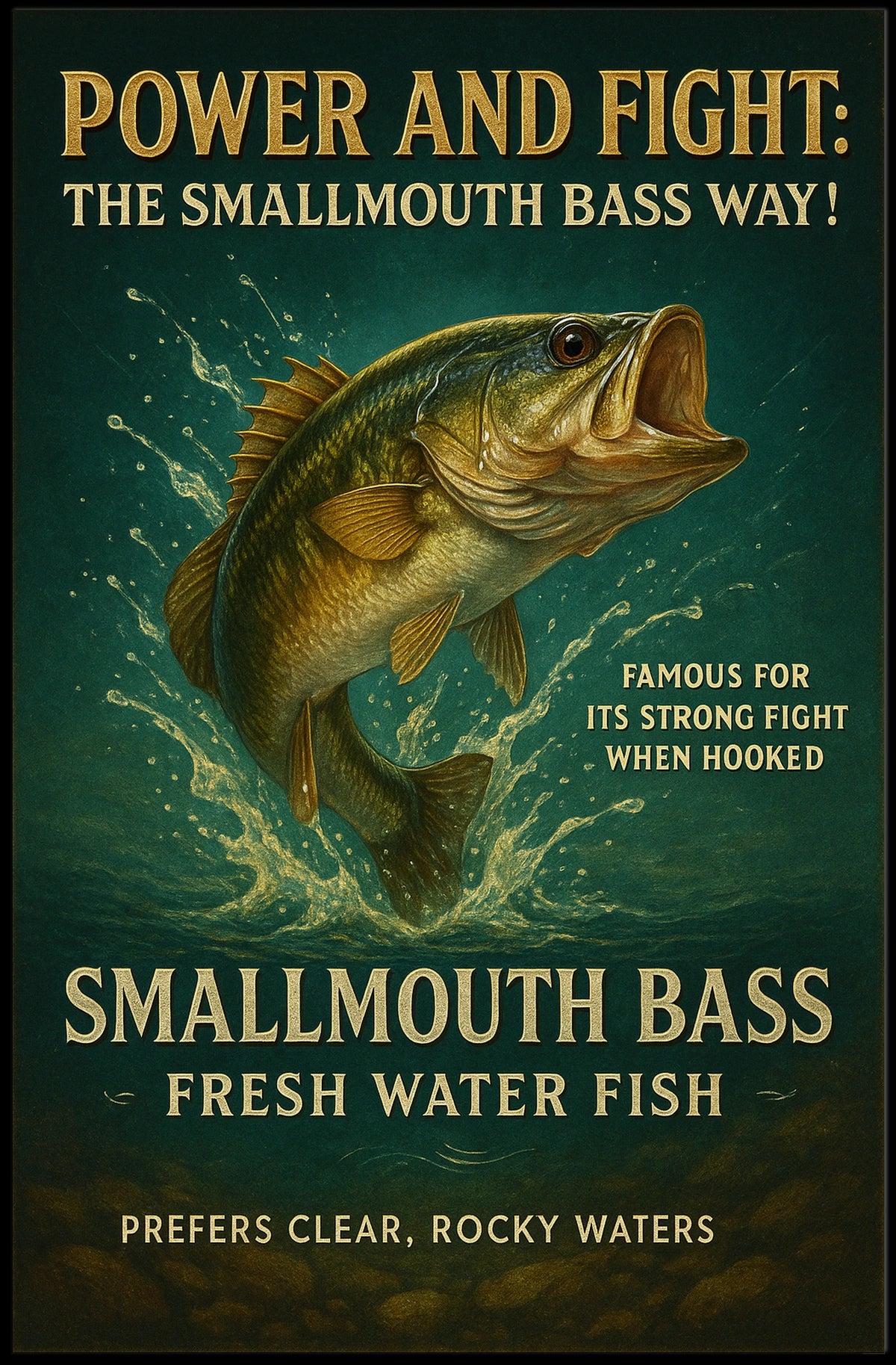 Power and Fight The Smallmouth Bass Way Poster