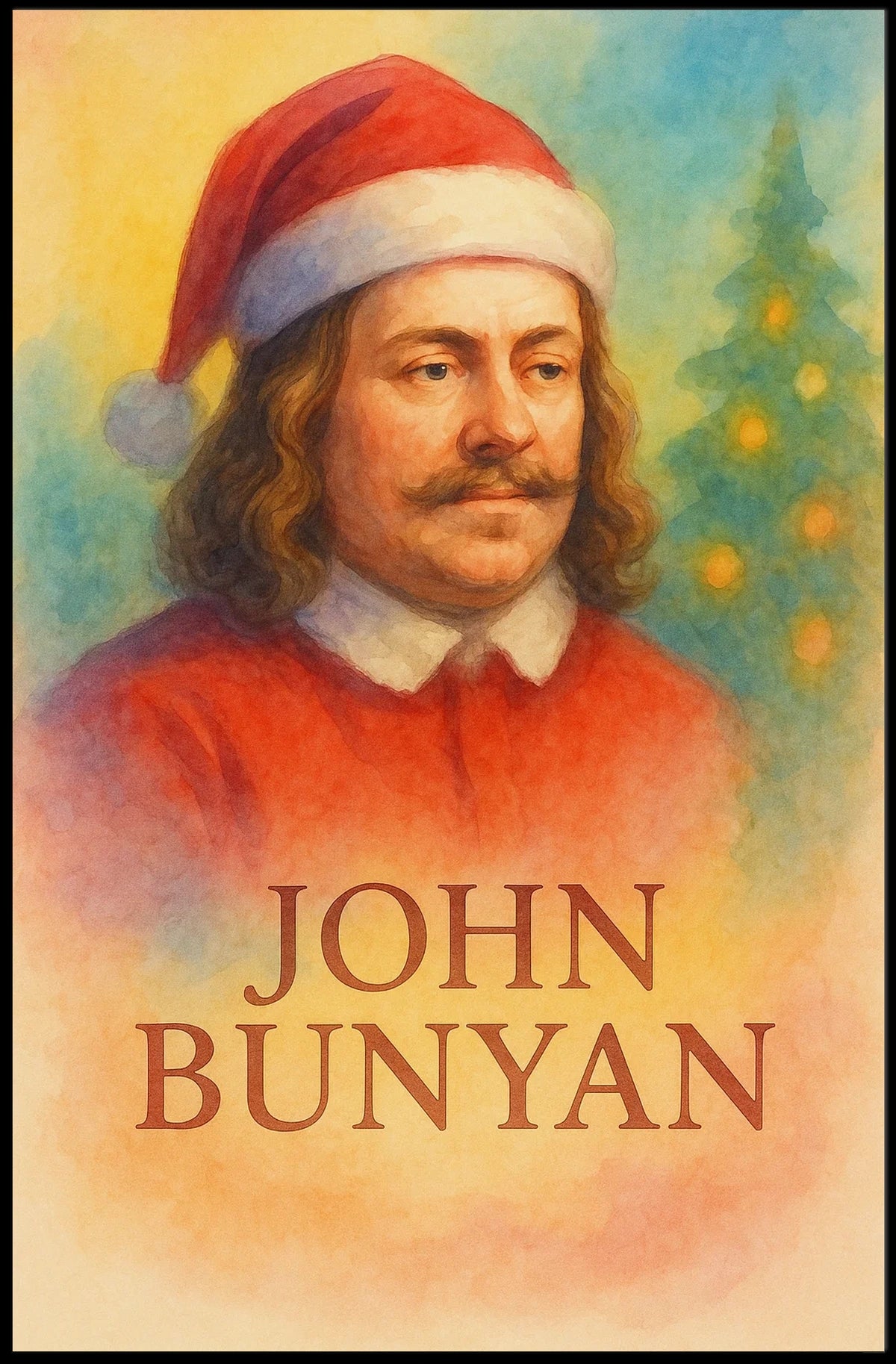 John Bunyan Christmas Festive Historical Portrait Poster